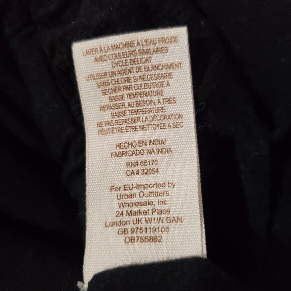 Free People Begonia Embroidered Black Flowy Boho Top Womens Size M Gold Hippie - Picture 11 of 12